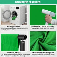 2D Flat Green Background Backdrop, 6.56 X 9.84 Feet; Portable Solid Color Photography Backdrop; Dedicated Green Screen Backdrop For Photography; Virtual Green Screen Backdrop For Zoom Meetings, Live Streaming, Shooting, Video Recording, And Photo Shoots; Fabric Curtain For Party Decorations (Backdrop Only). - Green - View 6