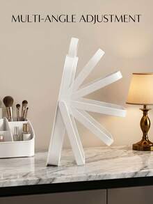 LED Makeup Mirror, Rechargeable With Stand Desktop Mirror, LED Smart Dimmable Portable, Rechargeable Foldable Tabletop Professional Makeup Mirror, Suitable For Dorm Use, Adjustable Brightness, Portable Design Suitable For Handbag And Vanity Use, High Definition Clear Reflection, Precise Makeup, Suitable For Women, Girls, Students And Makeup Enthusiasts Birthday Gift, Mother's Day Gift, Christmas Gift And Holiday Gift (Pink White) - Multicolor - View 7