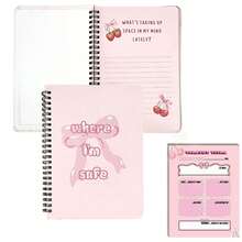 Juego de 2 piezas de cuaderno con lazo de dibujos animados, bloc de notas planificador desprendible, adecuado para estudiantes - Multicolor - View 7