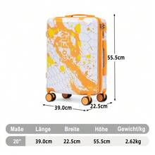 Custom PC Spinner Wheel Suitcase, Hand Luggage Suitcase, With Printed Pattern And Combination Lock - Orange - View 13