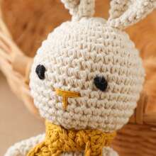 Hand-Woven Rabbit Rattle, Baby Hand Rattle, Grasping Toy, Built-In Bell, 3D Cute Design, Rich Details, Attracts Baby's Attention, Exercises Baby's Hearing, Perfect Birthday Commemorative Gift, Halloween Gift, Christmas Gift For Baby - Multicolor - View 6