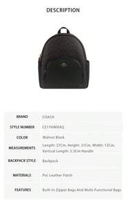 Ransel Wanita Coach Court Series Classic Monogram CZ176IMXAQ - Warna kayu walnut dengan hitam CZ176IMXAQ - View 9