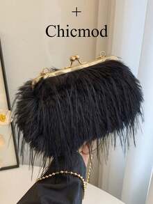 Bolso bandolera retro, bolso de hombro pequeño y elegante con solapa redonda para mujer, vintage - Negro - Ver 2