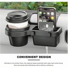 AD 1 cái giá treo lưu trữ đa năng cho cửa sổ ô tô, kệ treo bên hông cửa xe có chỗ để cốc, giá lưu trữ lắp tự động vào cửa sổ, phù hợp để điện thoại, tai nghe, chìa khóa, cốc nước - A - Xem 8