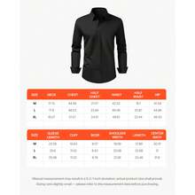 Chemise boutonnée pour homme, chemise habillée à manches longues infroissable, coupe ajustée, tissu stretch doux, idéale pour les occasions formelles ou décontractées, le travail et les mariages. - L - Voir 7