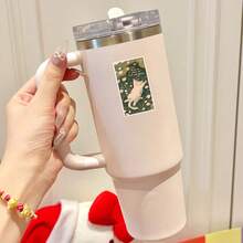 1/2/5pcs "You Deserve A Place To Rest And Bloom" Cozy Cat Napping In Daisy Garden Stickers, Suitable For Laptop, Water Bottle, Diary, Scrapbook, Mental Health Encouragement Gift For Teenage Girls And Women - A - View 5