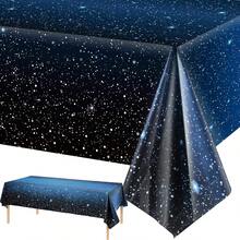 1/3件 137x274cm 太空主題桌布，塑膠銀河桌布，適用於太空星空主題派對、生日派對與居家裝飾，派對用品，星空裝飾 - 星空 - 查看 1