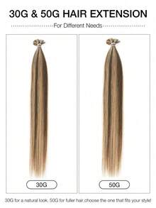 12-22 Inch Natural Black Straight Human Hair Seamless F-Type Hair Extensions Real Hair Keratin Bond Extensions Suitable For Beginners And Party Use - S4/27 - View 4
