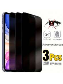 BOLLYMORE 3片裝 17 16 15 14 13 12 11 Pro Max 17 Air 14 15 16 Plus 13 12 Mini 防窺鋼化玻璃全螢幕保護貼 9H 硬度 - 3pcs Privacy Glass - 查看 35