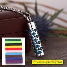 1 Buah Kalung Liontin Diffuser Aromaterapi Perhiasan Stainless Steel Baru dengan 10 Bantalan Bentuk Bunga Berongga, Liontin Terbuka untuk Aroma Parfum dan Minyak Esensial - Perak - View 23