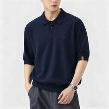 Timberland Summer New Men's Skin-Friendly Loose Breathable Outdoor Commute Casual Polo Shirt With Turn-Down Collar - Royal Blue - View 2