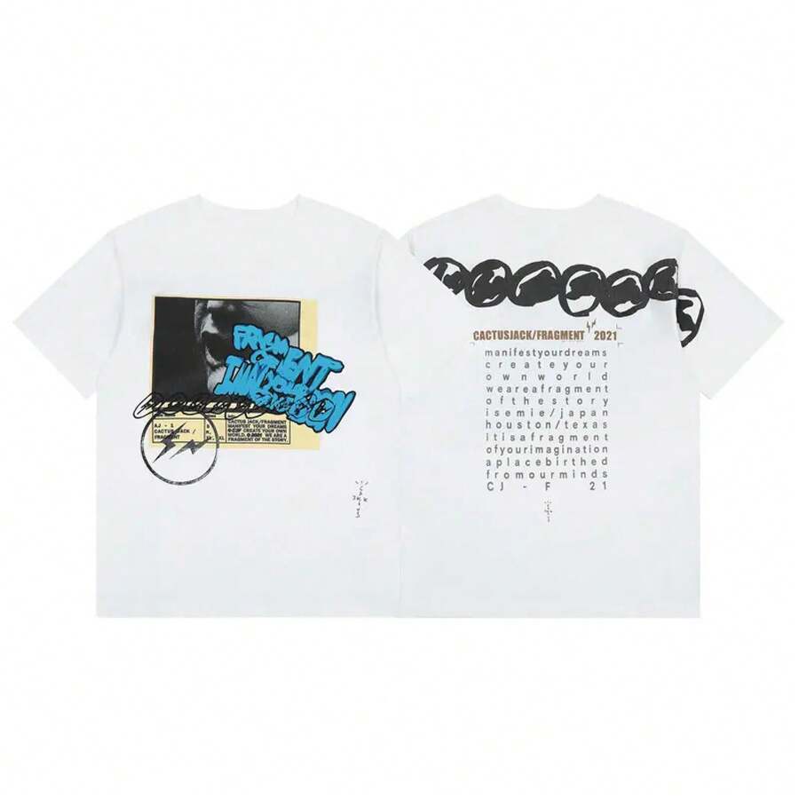 American Style Long-Sleeved T-Shirt From The Fashion Brand, Short-Sleeved, Urban Hip-Hop Style, Vintage Summer, Rap. - 淺粉色 - 查看 1