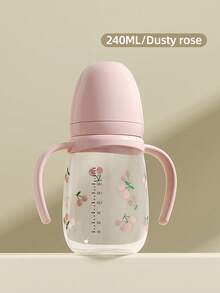 1pc Baby Wide-Neck Multi-Capacity Small Cherry PP Anti-Fall Anti-Colic Baby Bottle Suitable For Infant Feeding - Multicolor - View 19