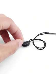 Tapa de lente de cámara universal con cuerda anti-pérdida, protección duradera, cordón portátil anti-caída, cordón ligero para lentes en general - Negro - Ver 5
