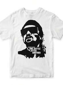 Camiseta de manga larga con estampado retro de la película de Leonardo DiCaprio para hombre y mujer, ideal para ocasiones informales de otoño e invierno. - Blanco - Ver 1