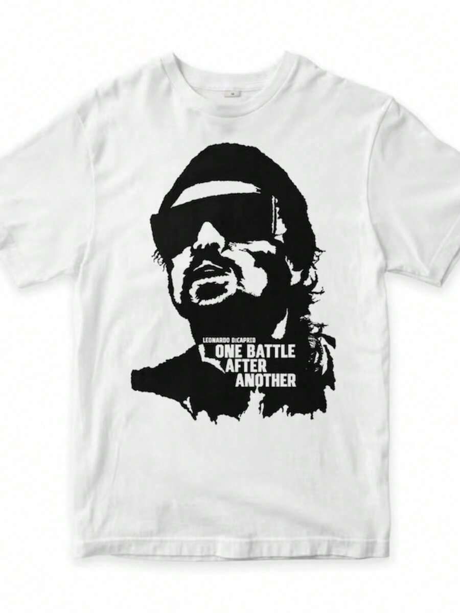 Camiseta de manga larga con estampado retro de la película de Leonardo DiCaprio para hombre y mujer, ideal para ocasiones informales de otoño e invierno. - Blanco - Ver 1