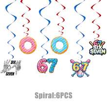 46pcs Birthday Party Decoration Set, Theme "67 Six Seven", Includes 15 Banners, 6 Triangular Flags, 24 Small Triangular Flags And 1 Large Triangular Flag, Suitable For Photo Backdrop, Applicable For Indoor And Outdoor Birthday Parties - B - View 9