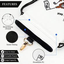 Pirate Pattern Golf Bag With Drawstring Design, Portable And Durable Faux PU Golf Ball And Tee Storage Bag, High-Quality Accessory For Men Golfers, Perfect Gift Choice - Multicolor - View 7