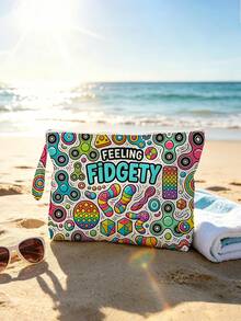「FEELING FIDGETY」與遊戲控制器印花化妝包，拉鍊式旅行收納袋，輕量耐褪色化妝盥洗包，適合女性、女孩與男性，便攜式化妝收納盒，易清洗，適合母親、老師、朋友、護理師等，女性/男性好友禮品袋，學校與度假旅行必備盥洗包 - 彩色 - 查看 10