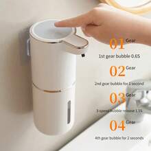 [Dispenser Sabun Otomatis Tanpa Sentuh 400ml] 1 buah Dispenser Sabun Otomatis 1200mAh, Dispenser Sabun Busa Sensor Tanpa Sentuh 400ml/14oz, Dapat Diisi Ulang USB, Dispenser Sabun Cair Busa Otomatis Tanpa Sentuh, Cocok Untuk Kamar Mandi Dan Dapur - View 8