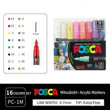 1pc UNI PC-1M 0.7mm Acrylic Fiber Tip Poster Marker, Waterproof, For Students, Office, Painting, Art, Back To School - PC-1M 0.7mm - View 13
