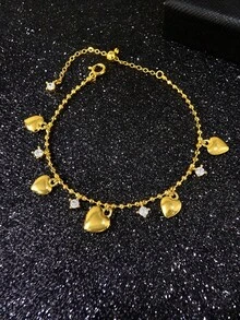 Sparkling Cherry Blossom Pull Bracelet, Small Flower Series, With Decoration - Multi-Functional High-End Accessory From Ins-Inspired Niche Series, Perfect For Elegant - Gold - View 3