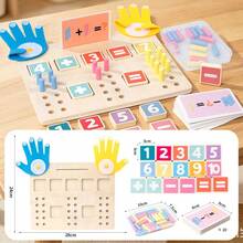Wooden Multifunctional Math Calculation Board Toy, 2-In-1 Stick Insertion & Bead Clipping Number Counting Teaching Tool, Addition & Subtraction Enlightenment For Kids 3+, Finger Rod & Felt Hand Matching Logic Thinking Training, Hand-Eye Coordination & Fine Motor Skills, With Question Cards, Montessori Early Education Desktop Game, Kindergarten Math Teaching Aid, Gift For Boys & Girls, Formula Decomposition - Multicolor - View 13