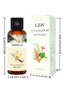 LZJV 100毫升/3.4盎司，30毫升/1.0盎司香草精油扩香器，香草精油，按摩油，家居香氛扩香器，家居香氛，面部护理，礼品 - 香草 - 查看 9