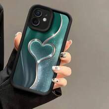 Funda Corazón Dorado para Apple 15Pro, 17, Premium 14Pro, Nuevo 16, Europeo y Americano 13 - Emery - Negro - Morado Corazón Dorado - Ver 5