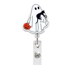 1pc Halloween Ghost Retractable Rotating Badge Reel Gift ID Holder - Multicolor - View 9