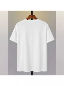 Camiseta de manga corta corta para hombre,casual y a la moda. Adecuada para vacaciones casuales de verano, uso diario, corte corto |   cómodo |   transpirable |   transpirable y absorbente. - Blanco - Ver 6