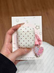 1pc Multicolor Polka Dot Smooth Earphone Case For Air Pods 4 + Matching Heart Bell/Chain/Pendant Earphone Case Compatible With Air Pods 1/2/3/Pro/Pro 2nd Protective Cover. - Multicolor - View 9