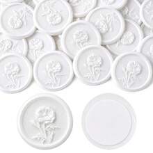 20入/包 3D花卉圖案蠟封貼紙 自黏式蠟封貼紙 適用於禮物、婚禮邀請函、信封封口 珍珠白 - 3D 花-珠光白 - 查看 11