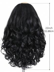 Peruca Yaki de 22 Polegadas com Camadas Onduladas de Cabelo Sintético 2 em 1 Sem Emendas Reversível Sem Cola para Iniciantes Mulheres Uso Diário - Multicolorido - Visão 7