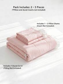 Veyra Day 2/3 Pcs Princess Style Bedding Set 100% Polyester 3D Cut Flower Ruffle Duvet Cover No Insert All Season Modern Ruffled Duvet Cover With 1/2 Pillowcases - Multicolor - View 4