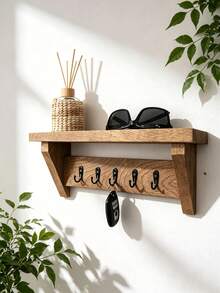 Wooden Wall Frame With Hooks - A Simple Entryway Key Management Rack, Suitable For Living Room, Bedroom And Study - View 1