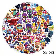 Brawl Stars مجموعة واحدة من 50/55 ورقة، ملصقات محاكاة شخصيات لعبة Stars متعددة اللاعبين العملية عبر الإنترنت، يمكن استخدامها لتزيين أغطية الهواتف والثلاجات وأجهزة الكمبيوتر وألواح التزلج، مما يجعلها تبدو جميلة وممتعة - متعدد الألوان - مشاهدة 15