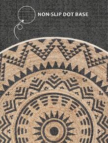 Modern Round Washable Non-Slip Area Rug – Thin Soft Living Room Carpet, Kitchen Rug & Runner, Decorative Rug - 咖啡棕 - 查看 4