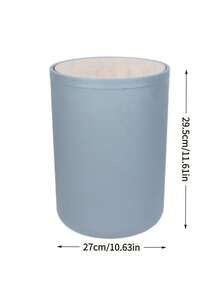 1pc, 4pcs, 6pcs Light Blue Bamboo Lid Bathroom Accessories, Including - Trash Can, Toilet Brush, Soap Dispenser, Toothbrush Holder, Toothbrush Rack, Soap Dish, Suitable For - Bathroom, Apartment, Rental Home - Multicolor - View 9