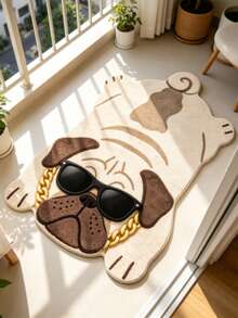 1pc Fashion Glasses Pug Shaped Doormat, Small Rug, Welcome Mat, Carpet, Floor Mat, Outdoor Doormat, Kitchen Rug, Home Decor, Front Door Mat, Bedroom Rug, Outdoor Mat, Home Decor, Area Rug, Garden Rug, Washable Carpet - Multicolor 9 - View 7