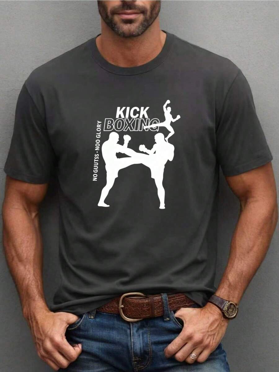 Camiseta Estampada para Hombre - Camiseta de Cuello Redondo de Poliéster Suave y Transpirable con Estampado Geométrico Deportivo Elegante y Moderno| Ropa Casual y Cómoda para el Tiempo Libre - Gris - Ver 1
