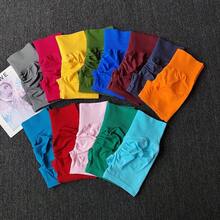 Pantalones cortos de Yoga melocotón para niñas, pantalones cruzados de cintura alta, tejidos a presión, para correr, deporte, elásticos, levantamiento del vientre, pantalones ajustados a tope - Azul grisáceo - Ver 2