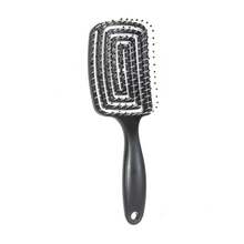 Massage Comb For Detangling And Volumizing Hair, Hair Massage Comb With Hollow Design, Styling Tools For Real Hair Wigs - Black - View 1