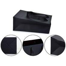 10入/1入 白色紙袋 小禮品袋附提把 7x4x9 英吋 零售與派對禮品袋 婚禮袋 - 黑色的 - 查看 4