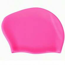 Plus Size Silicone Swim Cap For Women With Long Hair, Full Coverage, Waterproof, Comfortable, Non-Tight, Solid Color Swimming Cap - 彩色 - 查看 10