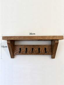 Wooden Wall Frame With Hooks - A Simple Entryway Key Management Rack, Suitable For Living Room, Bedroom And Study - View 7