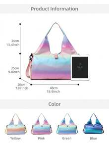 Yoga Sports Fitness Bag Unisex With Shoe Compartment And Dry/Wet Separation Storage Bag, Adjustable Yoga Mat Strap, Travel Luggage Tote Bag, Fitness Shoulder Bag - Multicolor - View 6