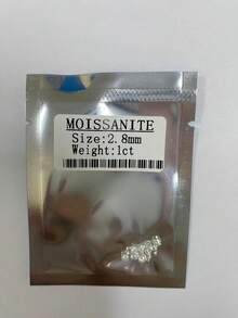 100% 小莫桑石 白色 D 色圓形切割莫桑石散石，適用於珠寶製作（數量有誤，請參考重量 1ct） - 白色 - 查看 19
