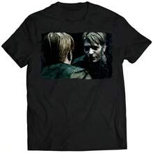 Camiseta Unisex Premium Inspirada en Silence Hill 2 de James Sunderland Mirror Reflection (Diseño Vectorizado) - Negro - Ver 2