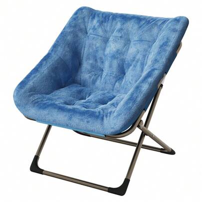 Dorvilesta Folding Saucer Chairs For Adults, Collapsible Lounge Accent Chair – Sturdy Metal Frame – 300 LB Capacity – No Assembly Needed – Ideal For Bedroom, Dorm, Apartment, Living Room